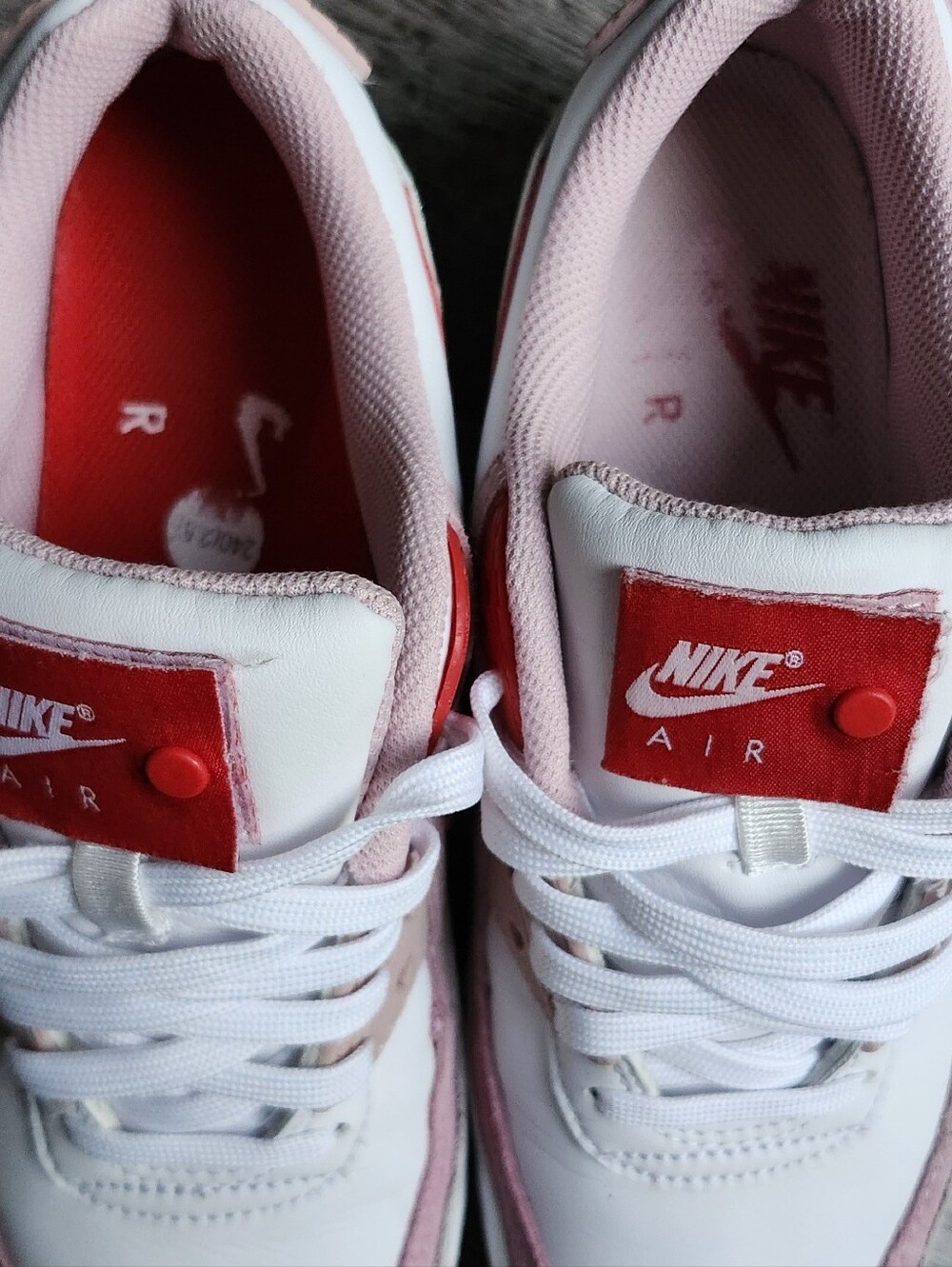 Nike Air Max 90 Pink Red White Sneakers Women's Size 7 EU 38 - Picture 8 of 11